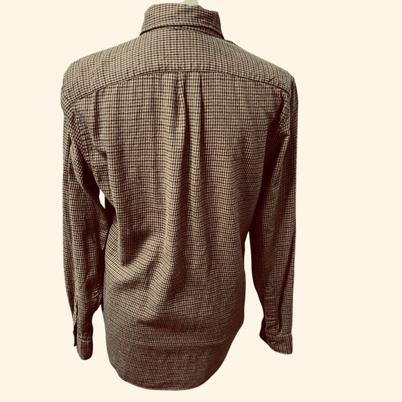 J.Crew Slim Fit Houndstooth Button-Up Shirt Cashmere Blend Brown Men’s Size S - Picture 3 of 11